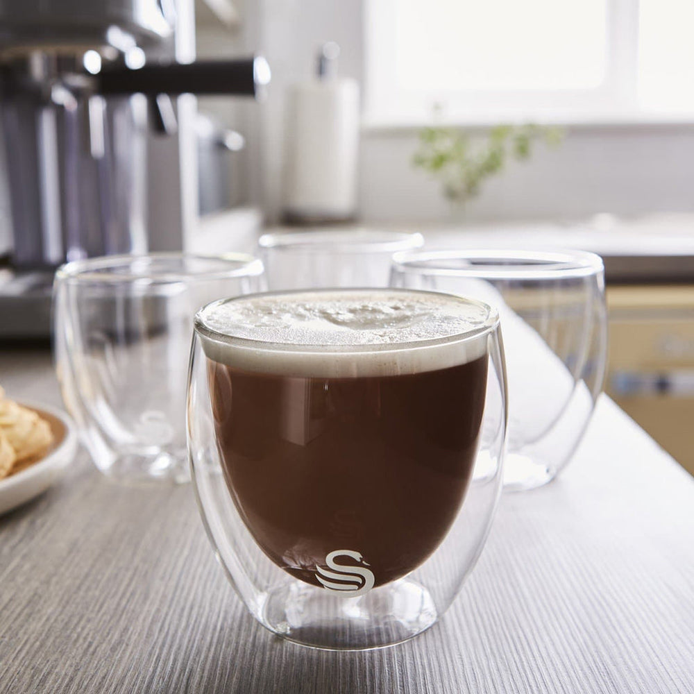 Swan 250ml Cappuccino Double Walled Glasses SDWG250