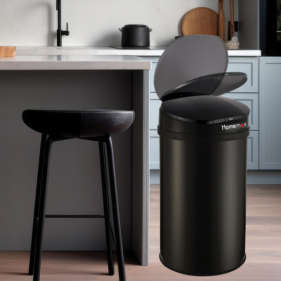 HomeMax 30L Black Sensor Bin Round HSB006