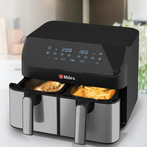 Milex Silver Dual Airfryer 9L MDA003