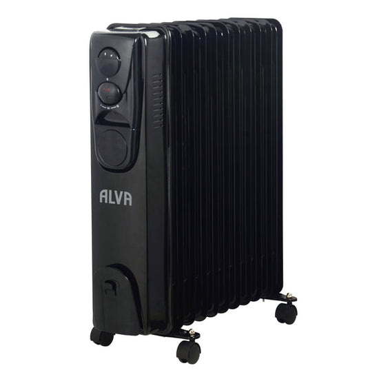 Alva 11 Fins 2500w Oil Filled Heater Glossy Black AOH201-11