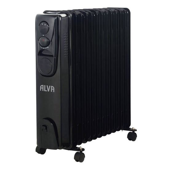 Alva 13 Fins 2500w Oil Filled Heater Glossy Black AOH201-13