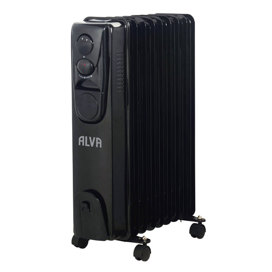 Alva 9 Fins 2000w Oil Filled Heater Glossy Black AOH201-9