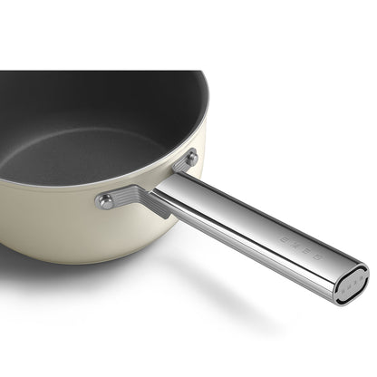 Smeg Non Stick Saucepan Cream