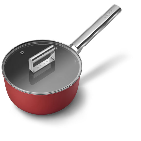 Smeg Non-stick Saucepan Red