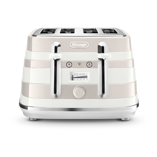 Delonghi Avvolta Class 4 Slice Toaster Graceful White CTAC4003.W