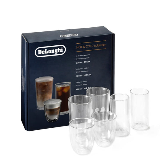 Delonghi Hot & Cold Coffee Glasses Collection Set Of 6 DLSC326