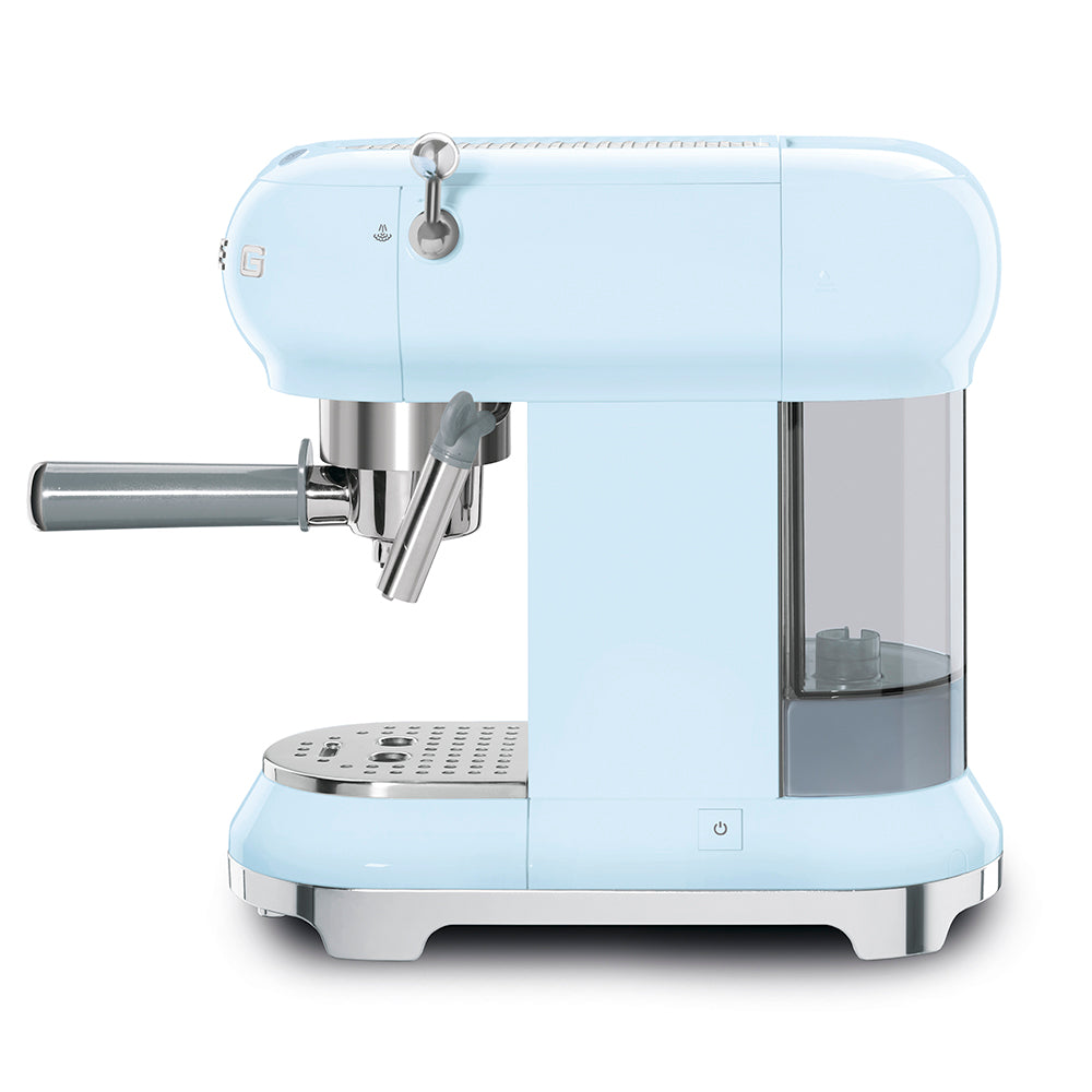 Smeg 50's Style Espresso Manual Coffee Machine Pastel Blue ECF01PBSA