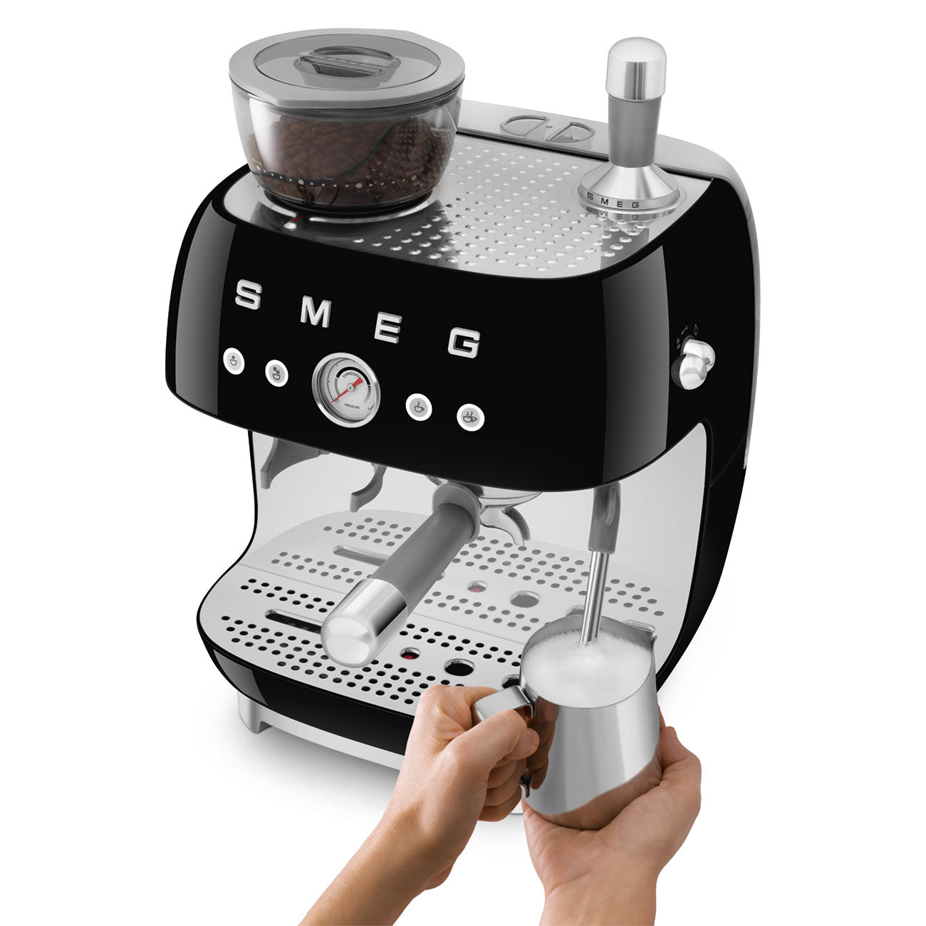 Smeg 2.4L Black Espresso Coffee Machine EGF03BLEU