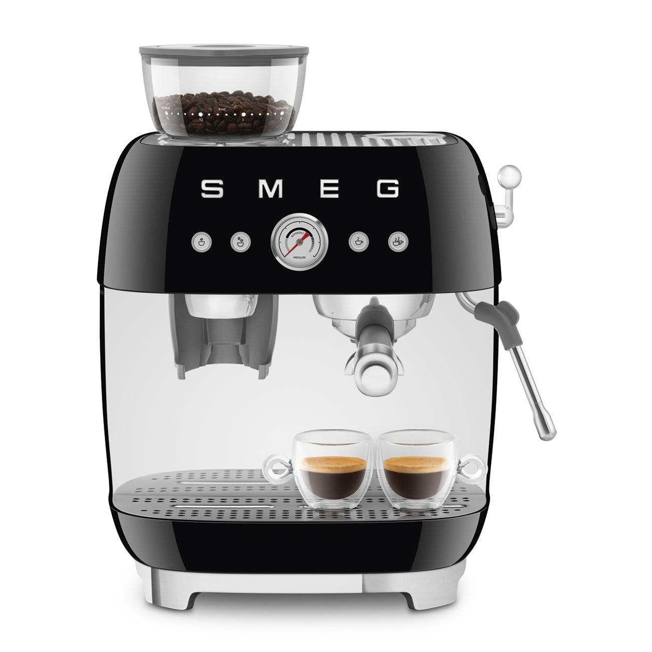 Smeg 2.4L Black Espresso Coffee Machine EGF03BLEU