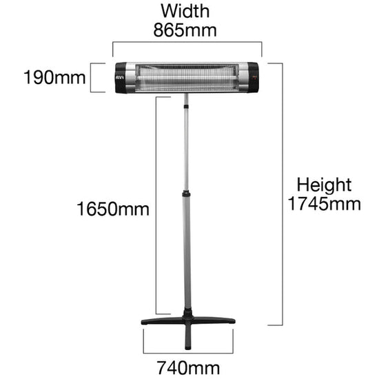 Alva Electric Infrared Heater W/telescopic Stand & Remote Control EPH620