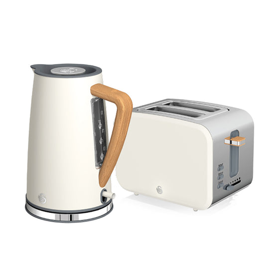 Swan Nordic White Kettle and 2 slice Toaster Pack SNR2PW