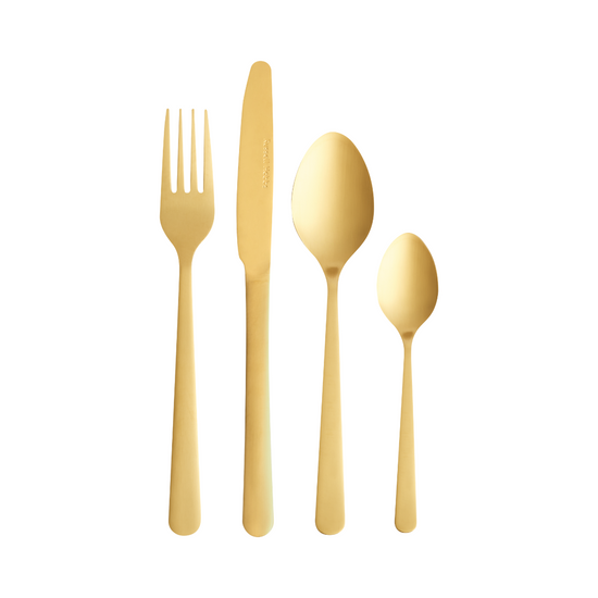 Russel Hobbs 16pc Matt Cutlery Set Gold RHC7018