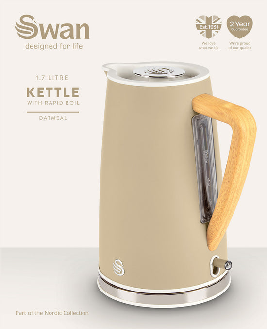 Swan Nordic Oatmeal Cordless Kettle SNK9O