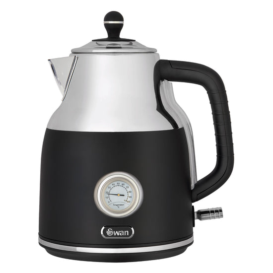 Swan 1,7 Litre Black Cordless Kettle with Temperature Gauge SRK42B