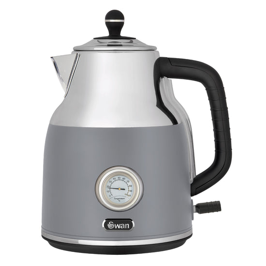 Swan 1,7 Litre Grey Cordless Kettle with Temperature Gauge SRK42G