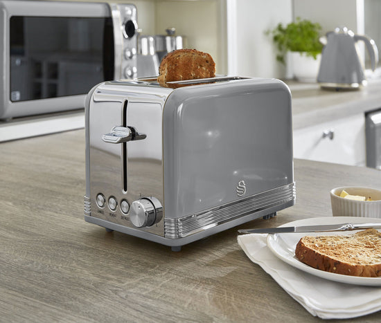 Swan Retro Grey 2 Slice Toaster SRT2G