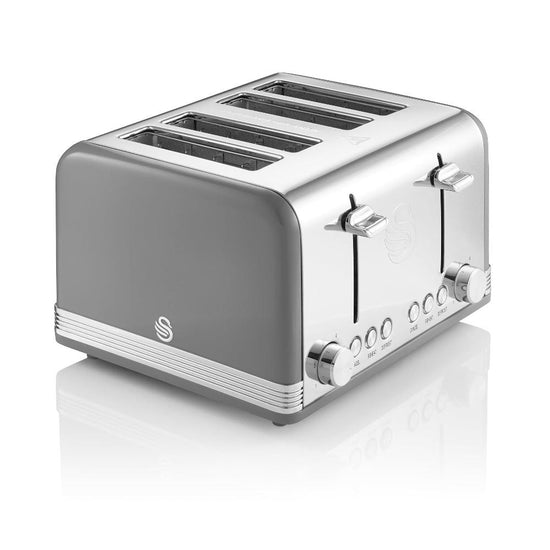 Swan Retro Grey 4 Slice Toaster SRT4G