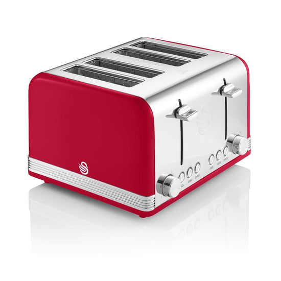 Swan Retro Red 4 Slice Toaster SRT4R