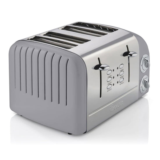 Swan 4 Slice Retro Grey Toaster SRT6G