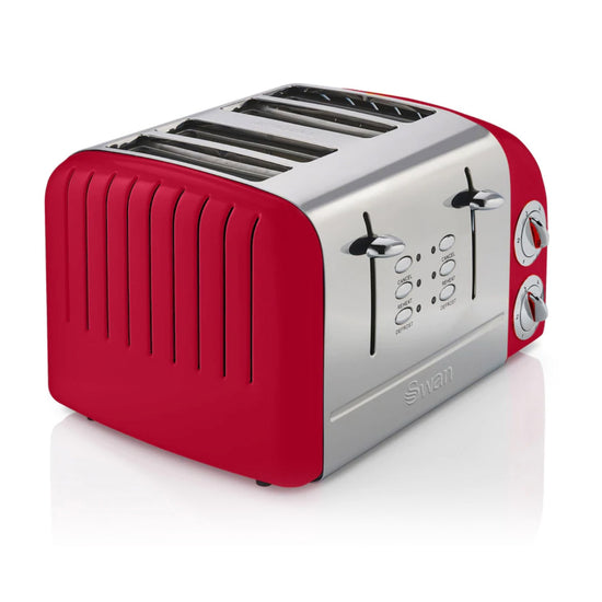 Swan 4 Slice Retro Red Toaster SRT6R