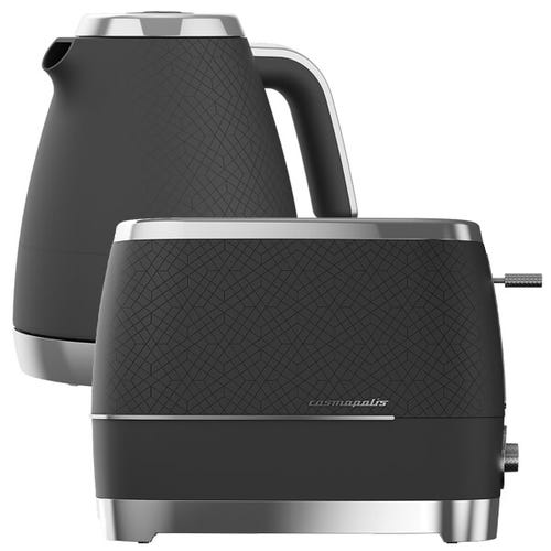 Beko Black & Chrome Cosmopolis Dome Kettle & 2 Slice Toaster Set