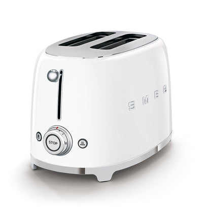 Smeg 50's Style Retro 2 Slice Toaster White TSF01WHSA