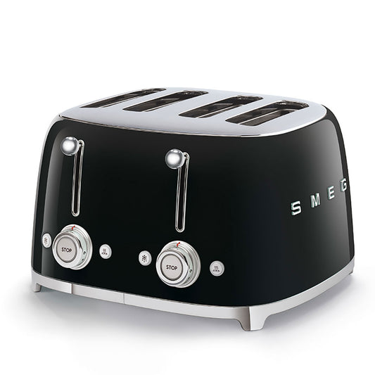 Smeg 50'S Retro Style 4 Slice Toaster Black TSF03BLSA