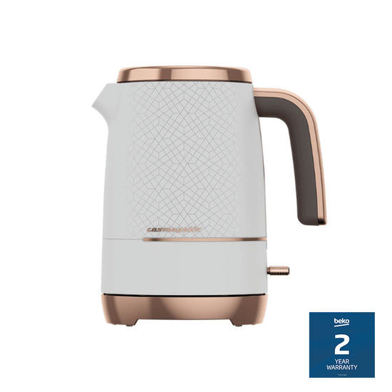 Beko 3000W Bullet Kettle 1.7 Litre White Rose Gold WKM8306W