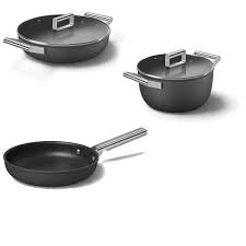 Smeg 5 Piece Cookware Set Black