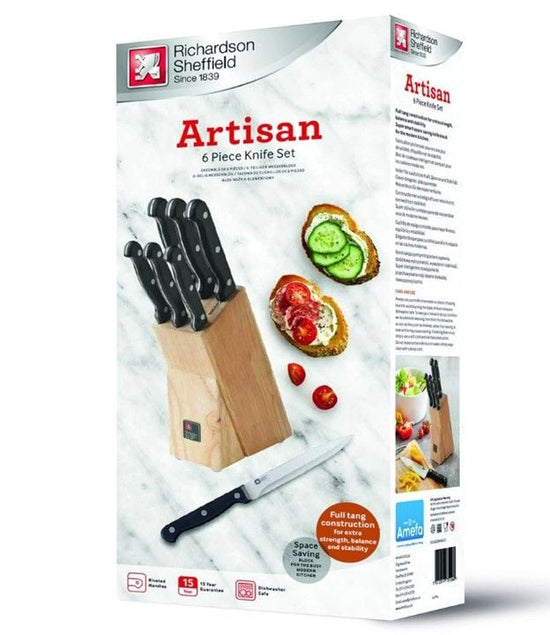 Richardson Sheffield Artisan Wooden Block Knife Set 6 Piece