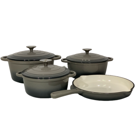 Cast Iron 7 Piece Cookware Pot Set Grey