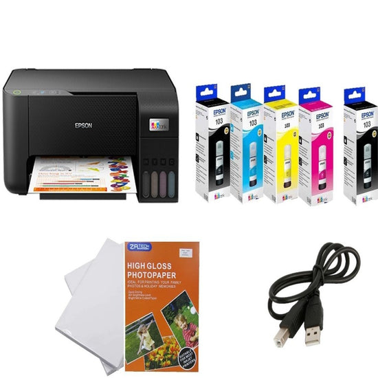 Epson L3211 Printer + 2x ZATECH Glossy photo Papers & Printer Cable