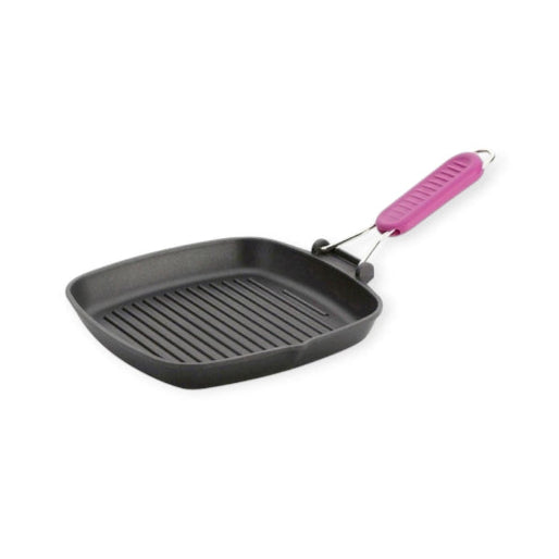 Risoli Saporelax Non-stick Grill Pan With Pink Folding Handle 20cm 0090AX2/20TO