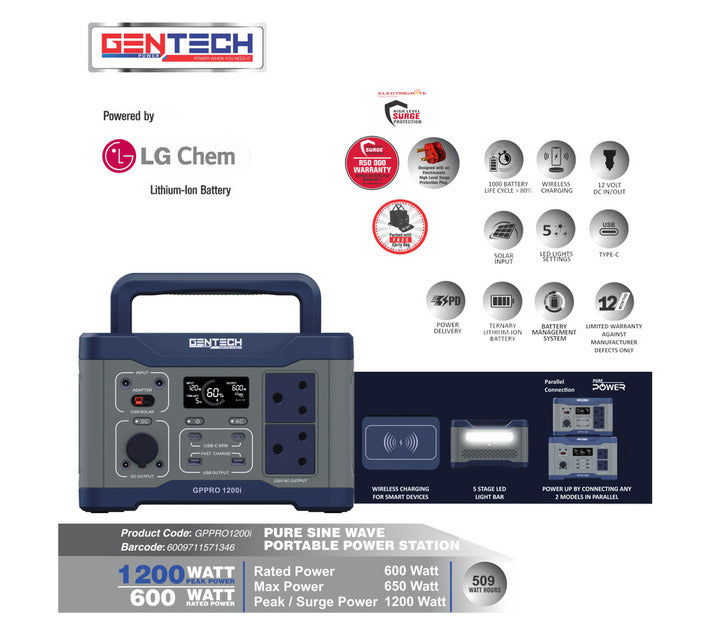 Gentech  600W  Power 600W  Portable Power Station